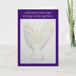 Rainbow Hearts Angel Custom Greeting Cards