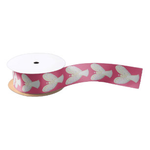 Rainbow Hearts Angel Custom Imprint Art Ribbon Satin Ribbon