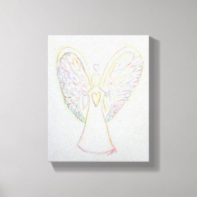 Rainbow Hearts Angel Painting Wrapped Canvas Art (Front)