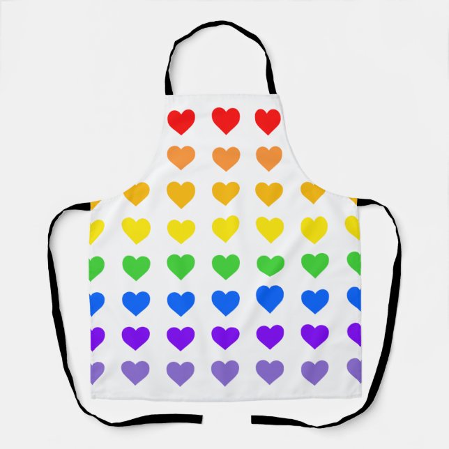 Rainbow Hearts  Apron (Front)