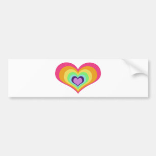 Rainbow Hearts Art Bumper Sticker