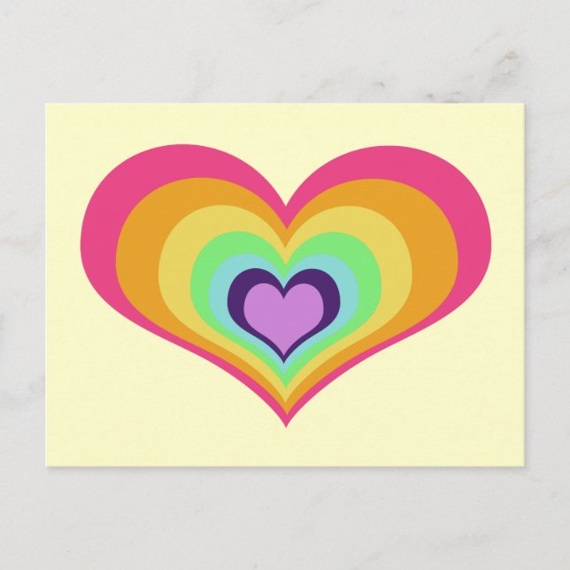 Rainbow Hearts Art Postcard (Front)