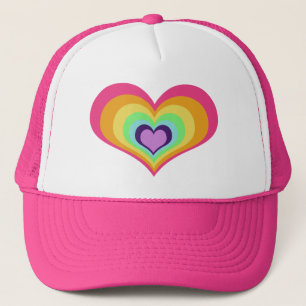 Rainbow Hearts Art Trucker Hat