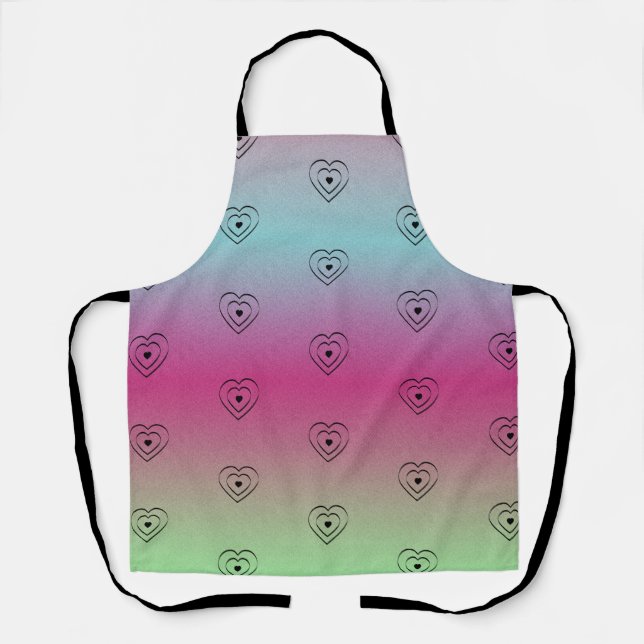 Rainbow Hearts Black Pride Heart Apron (Front)