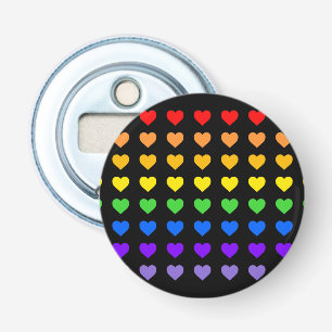 Rainbow Hearts  Bottle Opener