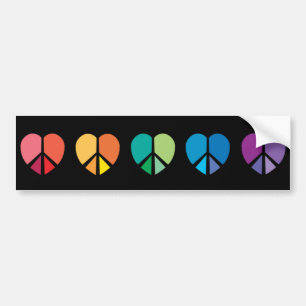 Rainbow HEARTS Bumper sticker