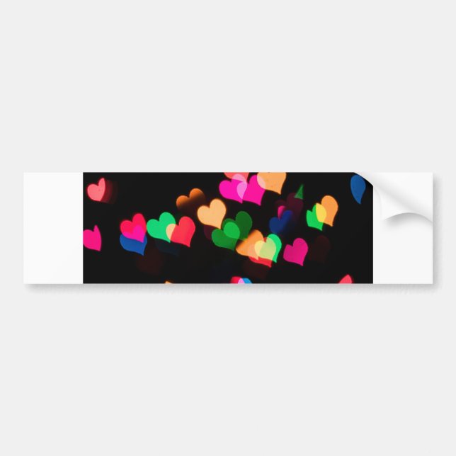 rainbow hearts bumper sticker (Front)