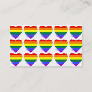 Rainbow hearts business card