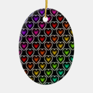 Rainbow Hearts Ceramic Tree Decoration