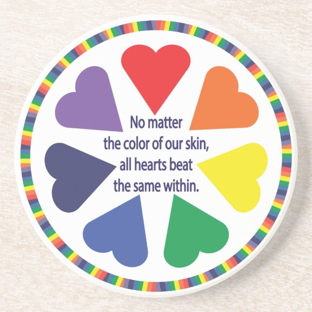 Rainbow Hearts Coaster (Front)
