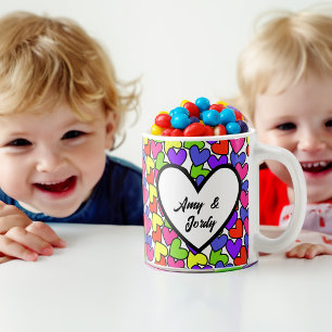 Rainbow Hearts Coffee Mug