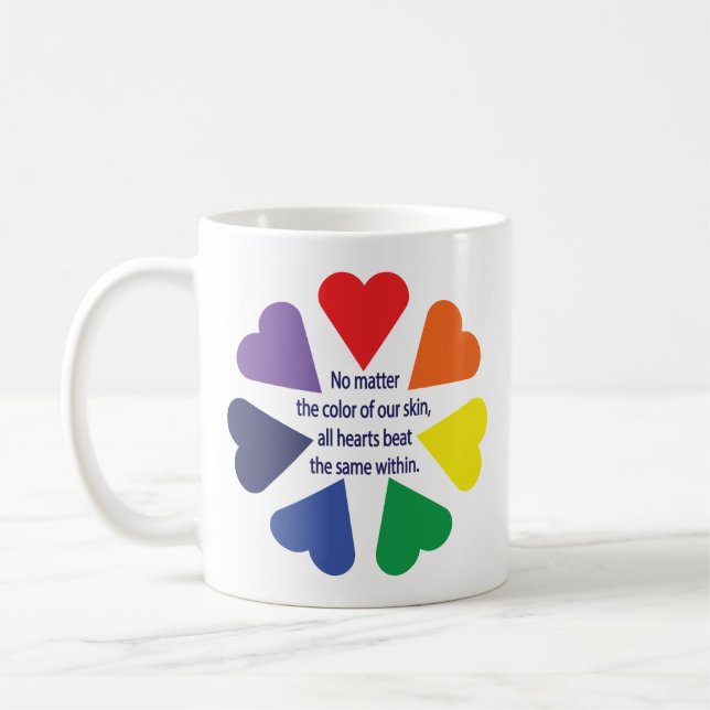 Rainbow Hearts Coffee Mug (Left)