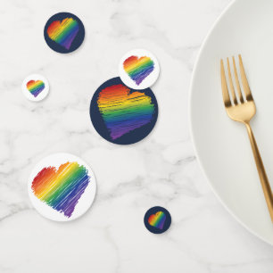 Rainbow Hearts Confetti
