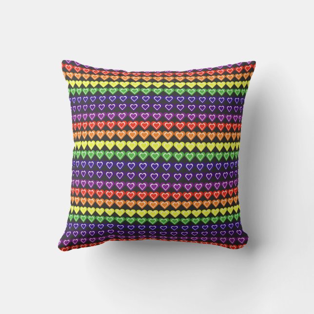 Rainbow hearts cushion (Back)