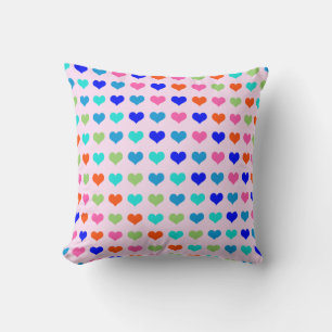 Rainbow Hearts Cushion