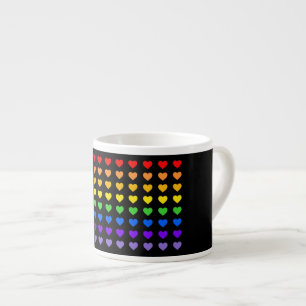Rainbow Hearts  Espresso Cup