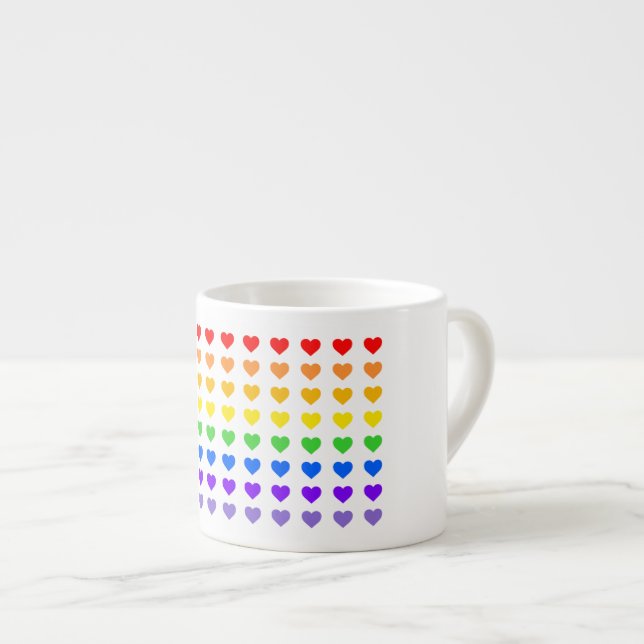 Rainbow Hearts   Espresso Cup (Front Right)