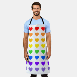 Rainbow Hearts Gay Pride Apron