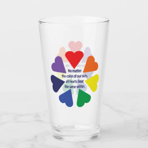 Rainbow Hearts Glass