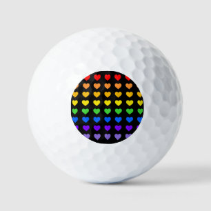 Rainbow Hearts  Golf Balls