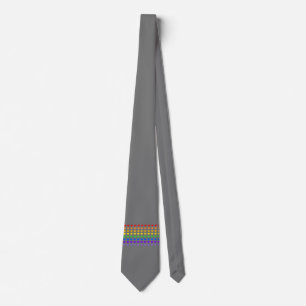 Rainbow Hearts Grey Tie