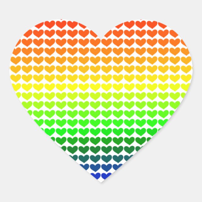 RAINBOW HEARTS HEART STICKER (Front)
