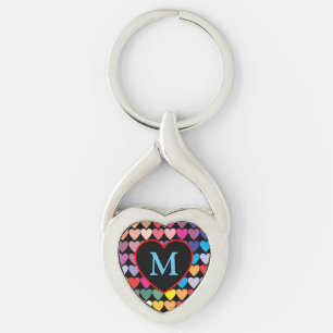 Rainbow Hearts Key Ring