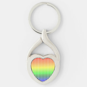 RAINBOW HEARTS KEY RING