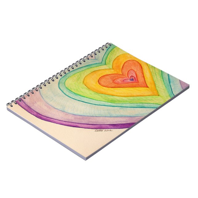 Rainbow Hearts Love Art Notebook Journal (Left Side)