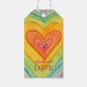 Rainbow Hearts Love Custom Card Gift Tags