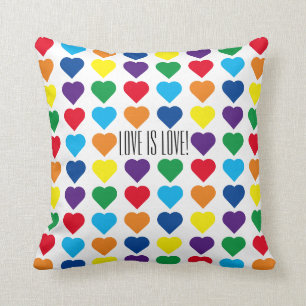Rainbow Hearts "Love is love!" Cushion
