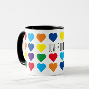 Rainbow Hearts "Love is love!" Mug
