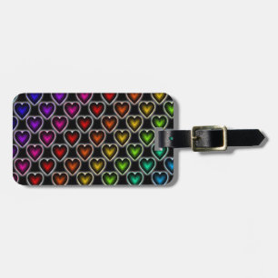 Rainbow Hearts Luggage Tag