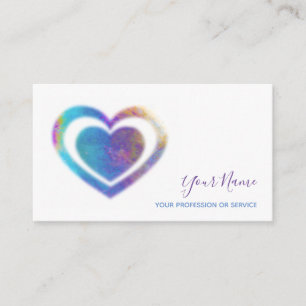 Rainbow hearts mental health coaching on white business card