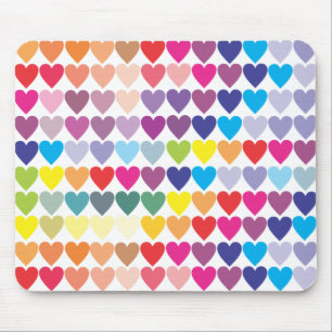Rainbow Hearts Mouse Mat