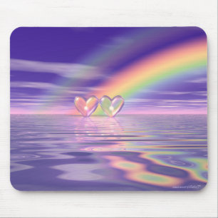 Rainbow Hearts Mouse Mat