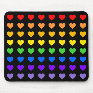 Rainbow Hearts  Mouse Mat