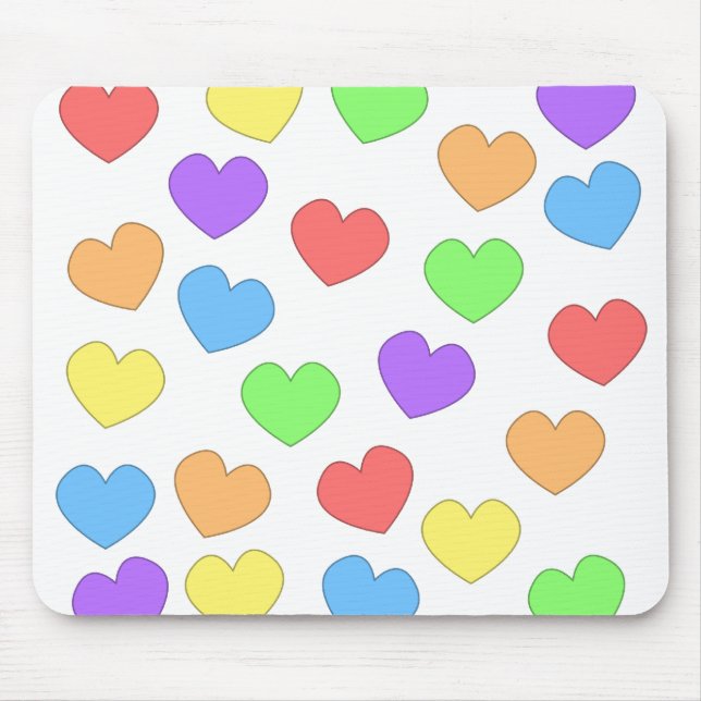 Rainbow Hearts Mousepad 0001 (Front)
