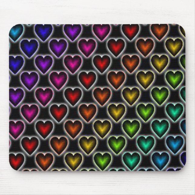 Rainbow Hearts/Mousepad Mouse Mat (Front)
