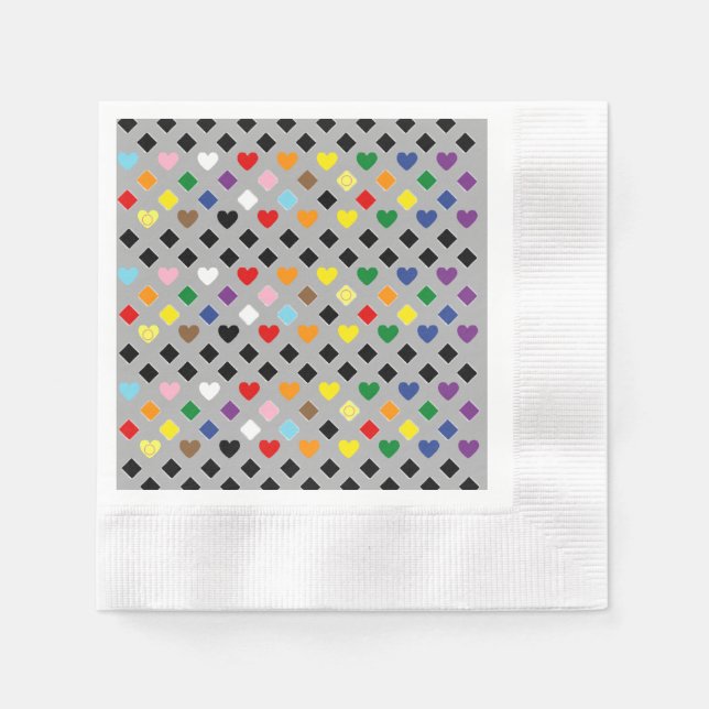 Rainbow Hearts Napkin (Front)