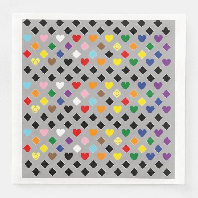 Rainbow Hearts Napkin (Front)