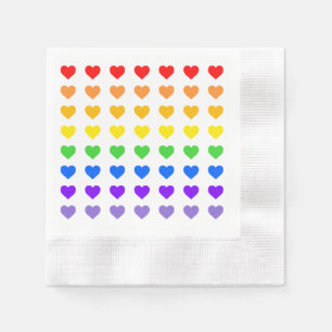 Rainbow Hearts  Napkins