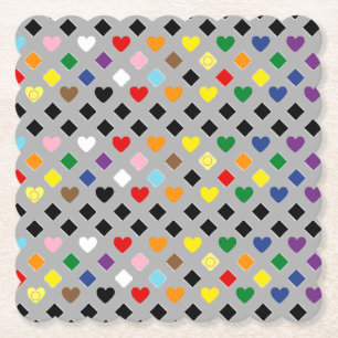 Rainbow Hearts Paper Coaster