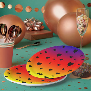 Rainbow Hearts,  Paper Plate