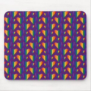 Rainbow Hearts Pattern Mouse Mat