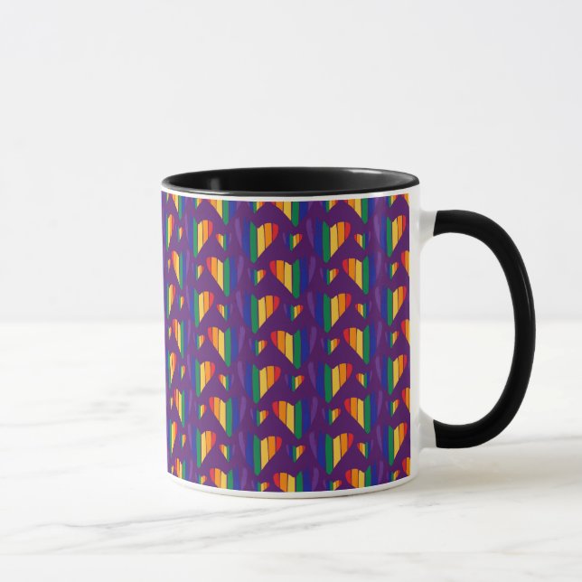 Rainbow Hearts Pattern Mug (Right)