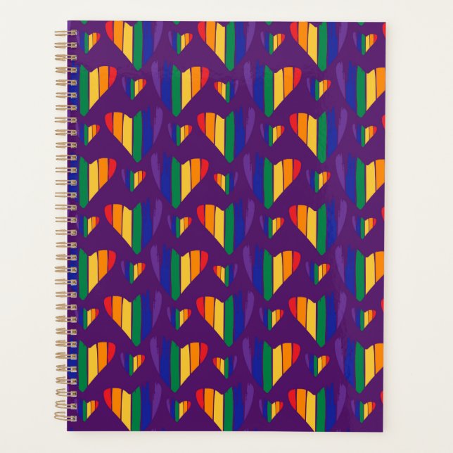 Rainbow Hearts Pattern Planner (Front)