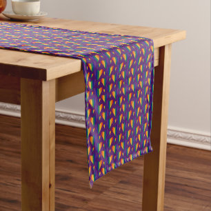 Rainbow Hearts Pattern Short Table Runner