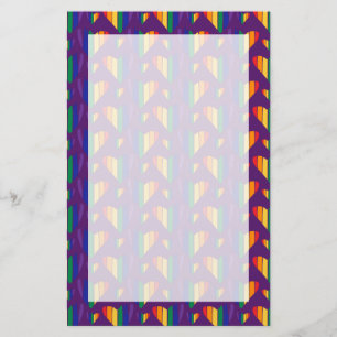 Rainbow Hearts Pattern Stationery