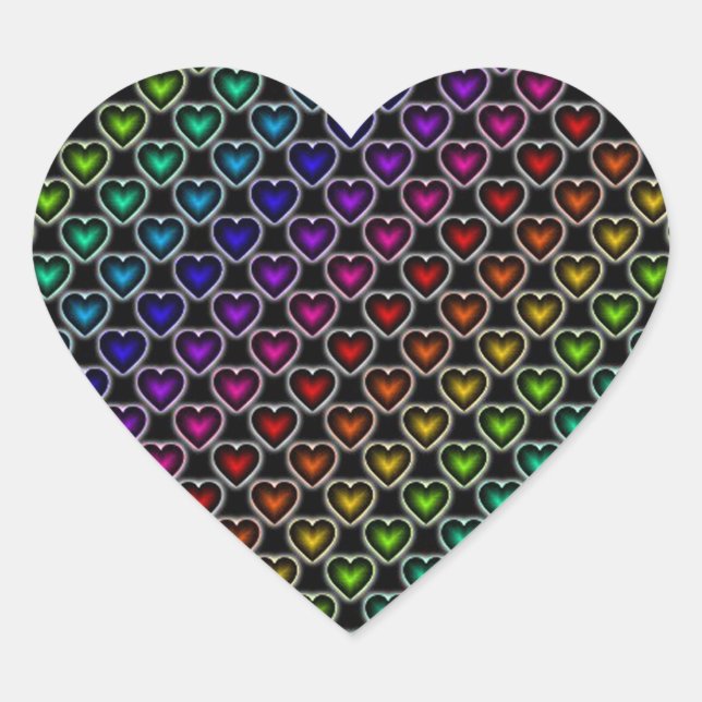 Rainbow Hearts Pattern Stickers (Front)